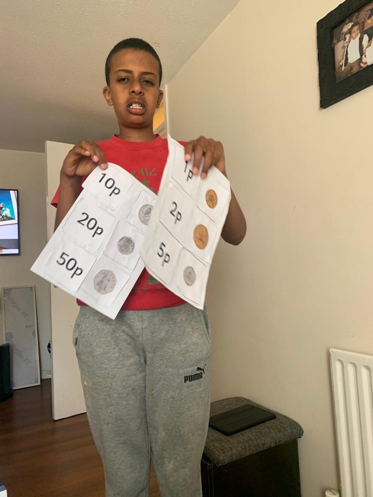tippettschool's tweet photo. With talk of shops reopening knowing the value of coins is pretty important... #learningfromhome https://t.co/EvMhp6tpLK