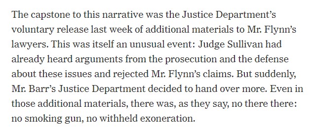 Next, Katyal suggests that DOJ's decision to release additional Brady material was "unusual," and asserts that there was "no smoking gun, no withheld exoneration."