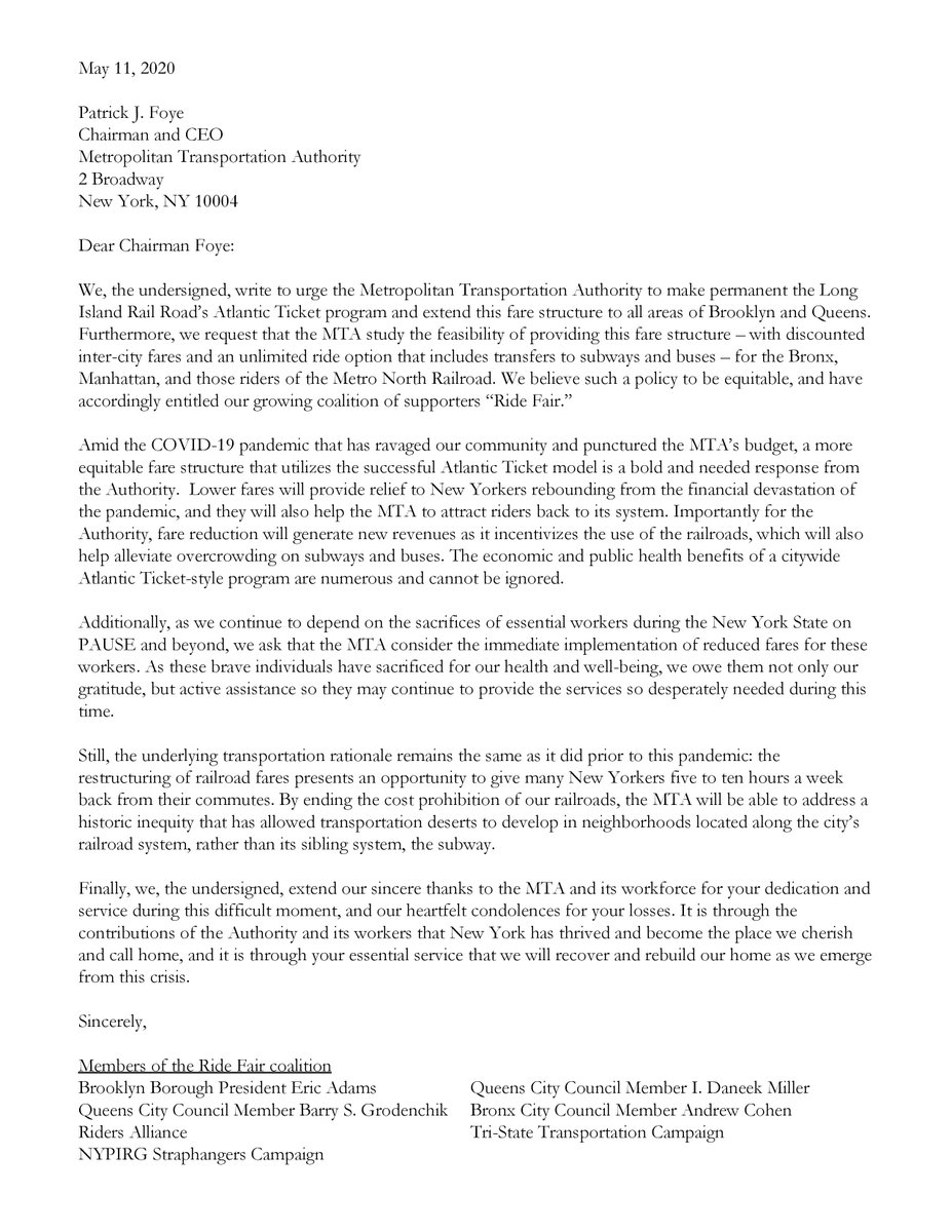 IDaneekMiller's tweet image. I thank all of the #RideFair Coalition members for their partnership on this critically important effort. @BPEricAdams @BarryGrodenchik @AndrewCohenNYC @RidersAlliance @Tri_State @Straphangers