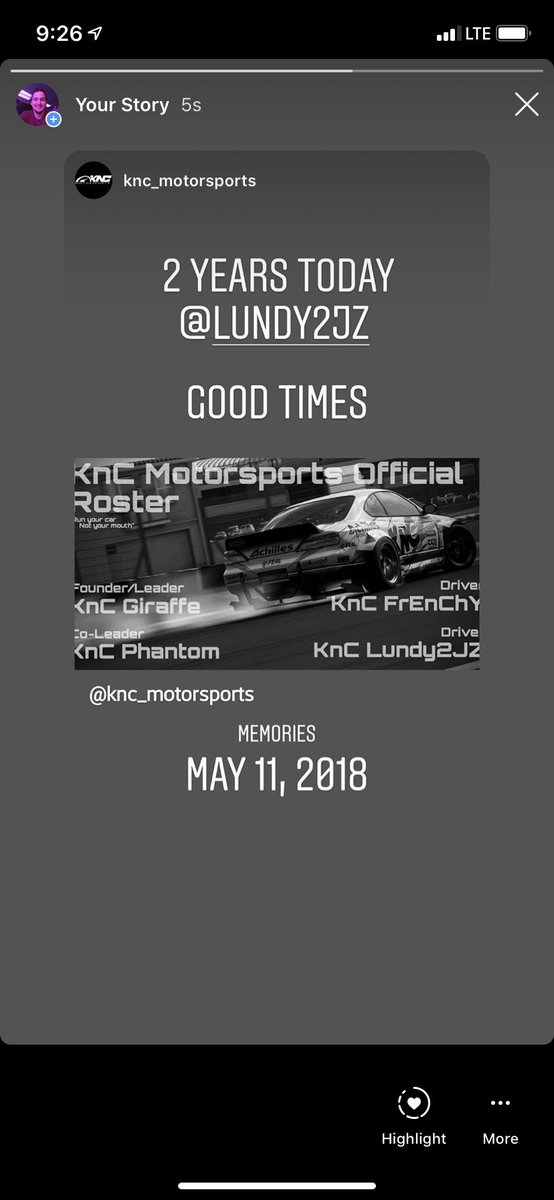 2 years with <a href="/KnC_Motorsports/">KnC Motorsports</a> and I couldn’t be happier with our group of guys and how we’ve grown over the years. I like to thank everyone on the team for all the fun times over the years