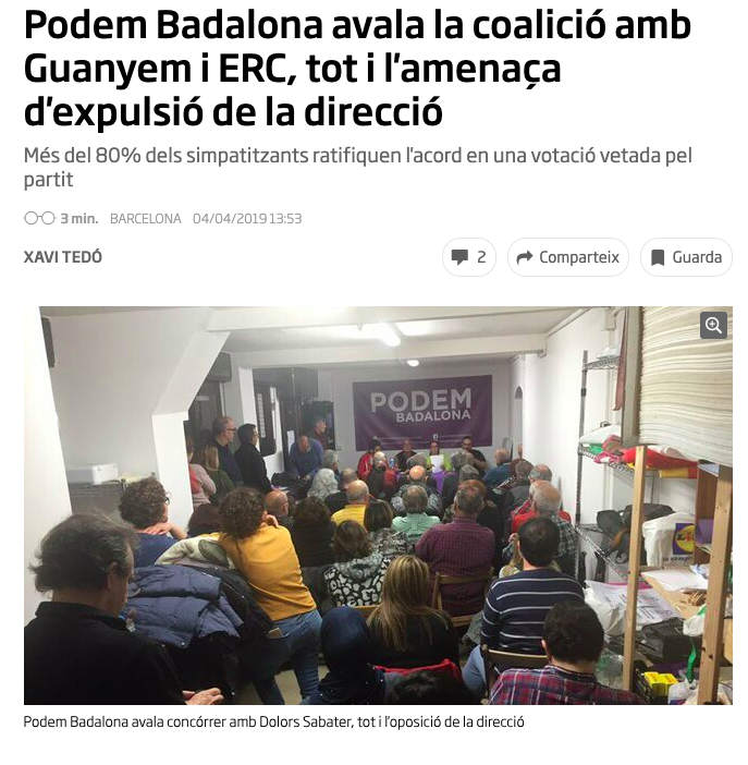 El pacte progressista a defensar fins al final era aquest, però a alguns no els va agradar: