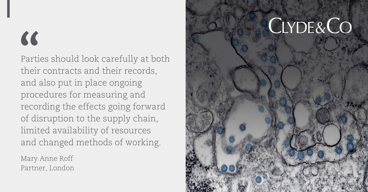 ClydeCoNews's tweet photo. Partner Mary Anne Roff comments on the continuing delay and disruption to #construction projects as a result of #covid19 in Construction Law: https://t.co/JomsmQbU0Z #coronavirus #covid19legalupdate https://t.co/nWv1SdGJzh