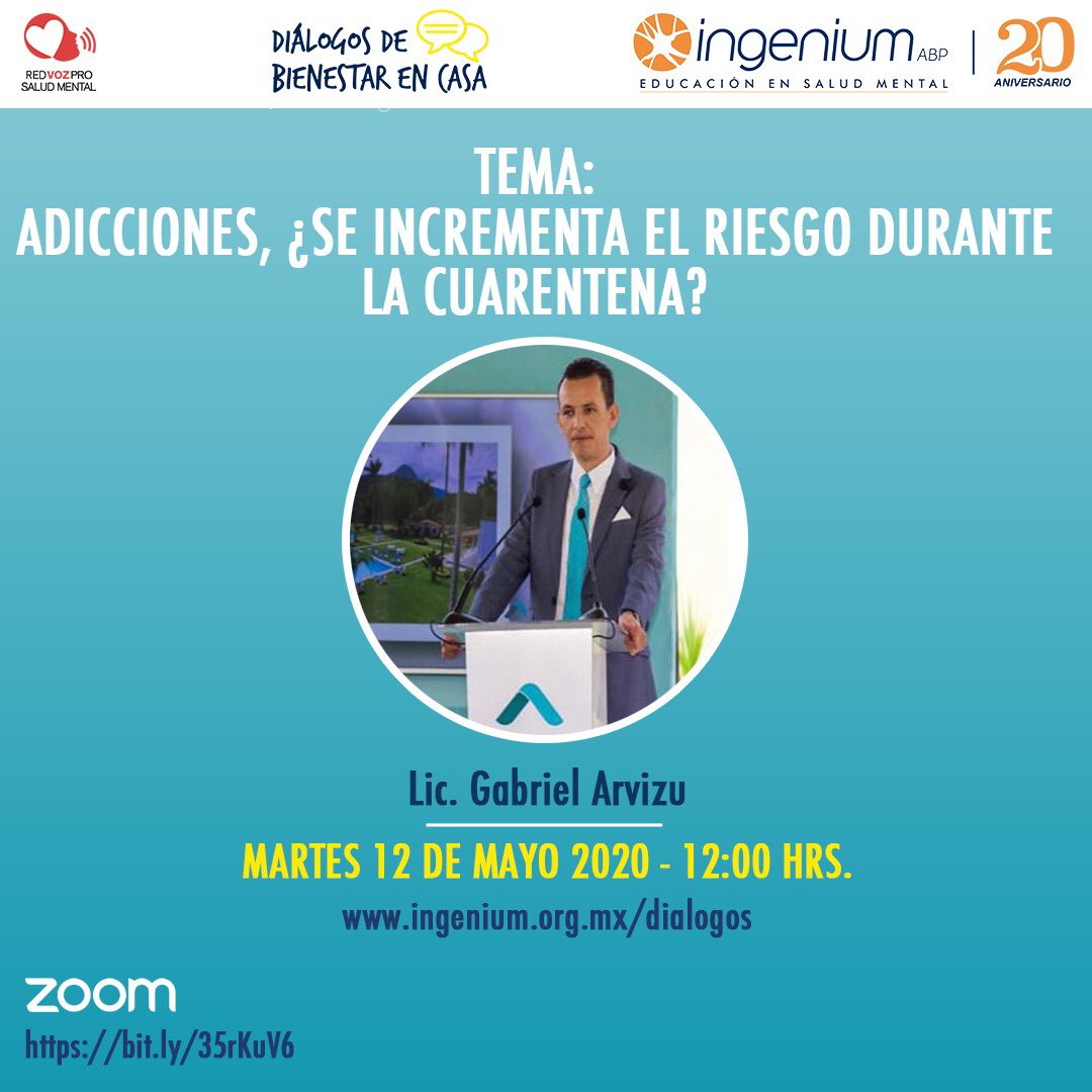 ingeniumabp's tweet photo. Nos vemos a las 12:00 Hrs. con otro diálogo más desde casa.
Inscríbete aquí: https://t.co/x7lgBd4D1O
Recuerda que todas las charlas estarán disponibles en https://t.co/41rPEBj86M
#Dialogos #IngeniumABP #SaludMental https://t.co/eIoYS68zih