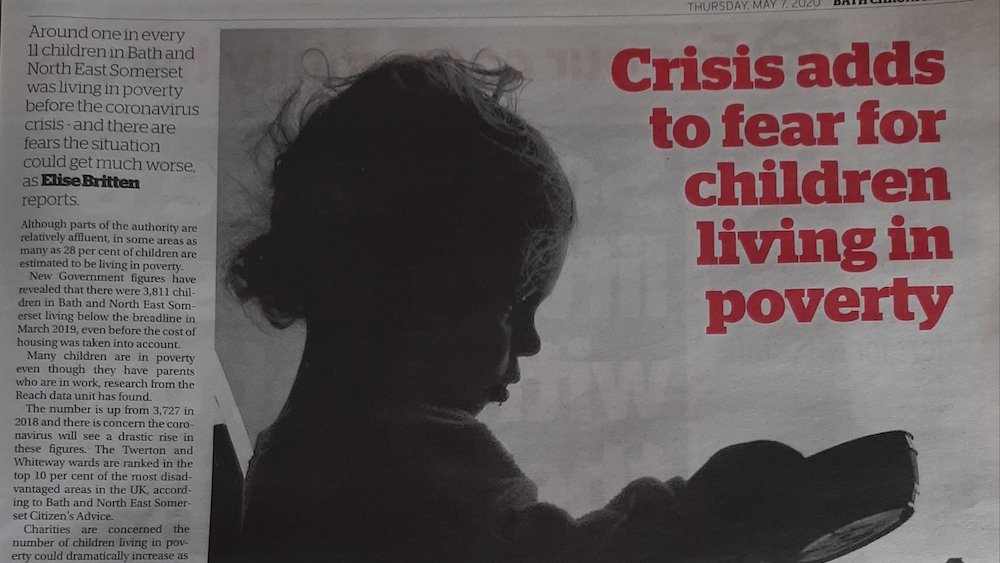 'Crisis adds to fear for children living in poverty'
If you haven't already seen it, page 13 in this week's Bath Chronicle (@bathlive) is a huge wake-up call. #CompassionateCommunity #ChildPoverty #Covid19 bit.ly/3csusNp