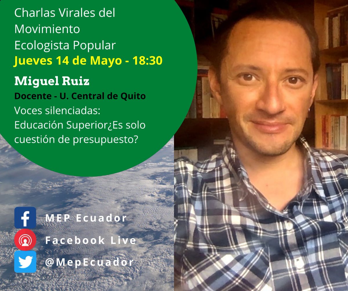 MepEcuador's tweet photo. Agradecemos a @mruizacosta1 por haber aceptado participar en nuestra próxima charla viral sobre el estado la educación superior en Ecuador en tiempos neoliberales.

🗓 Jueves 14 de mayo 
⏰ 18:30 
📱 Facebook LIVE 

#Covid_19ec
#NoAlRecorteUniversitario
#NoNosCallaran https://t.co/bd9LNi2EeN