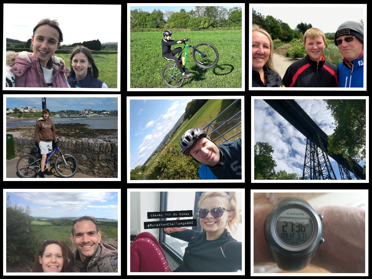 NAbbotCollege's tweet photo. #NACNews A huge well done to everyone who took part in the first day of the NAC Marathon Challenge to raise money for @Jays_AIM. Students, parents and staff ran, cycled, walked and cross-trained a massive 446.5! Mr McLeman even did all of his all in one go on his exercise bike! https://t.co/DbGzwbykm8