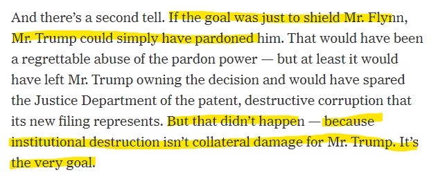 This is just crazy town.US Attorney Jensen and AG Bill Barr conclude - with reason - that there's no basis to continue to prosecute Flynn.Nevertheless, Katyal sees Trump's hand behind all of this - intentionally trying to destroy institutions.Where is this coming from?