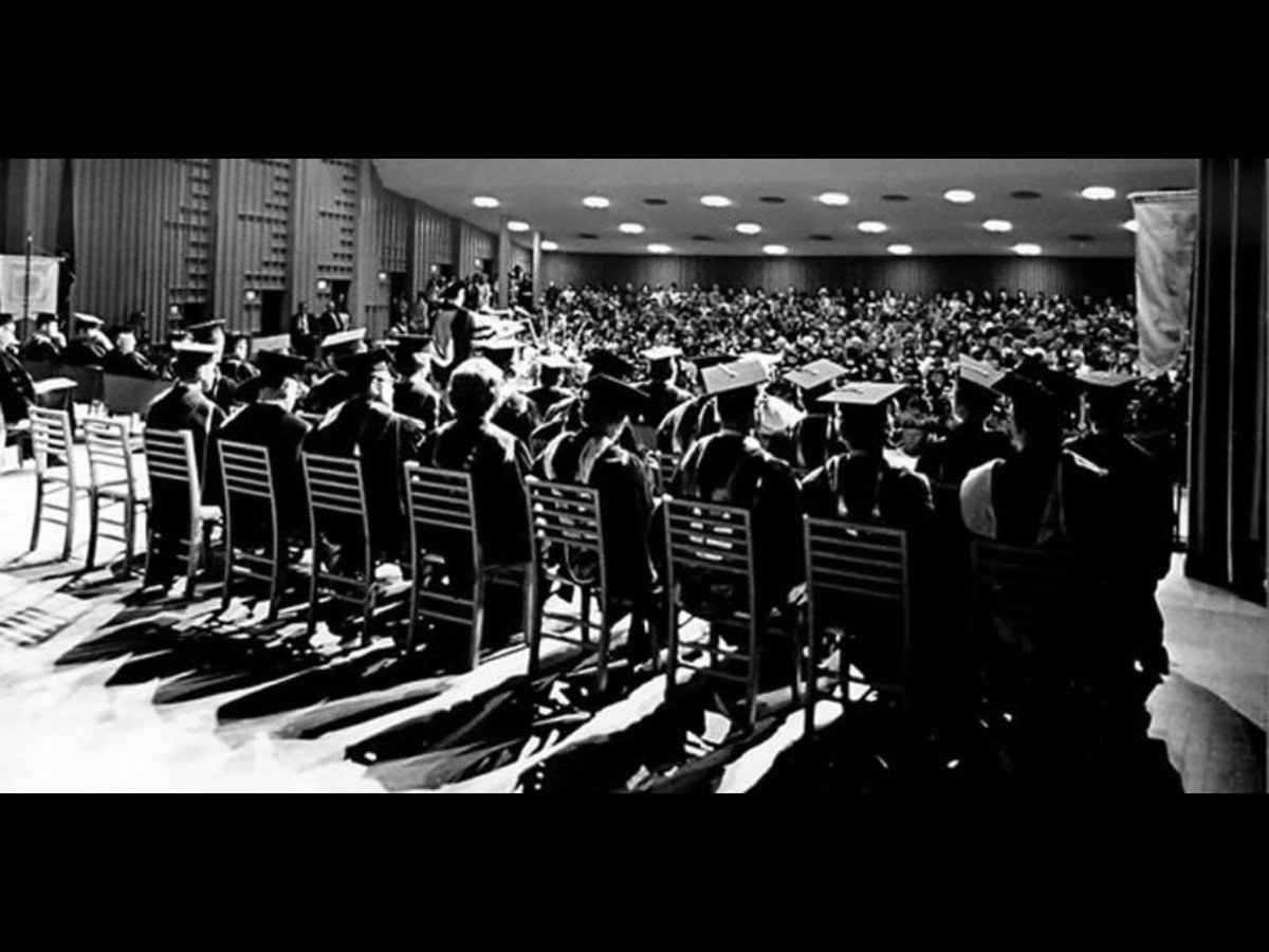 JayVanderVeen's tweet photo. Today is the (virtual) commencement for @IUSouthBend. The 1st graduation for the campus was in June 1967 at the auditorium of Northside Hall &amp; celebrated 31 graduates in either bus. or educ. Now, 1000+ grad and undergrad degrees are awarded. #IUSBGrad20 #IU200 @IUbicentennial https://t.co/SyMuraVLmy