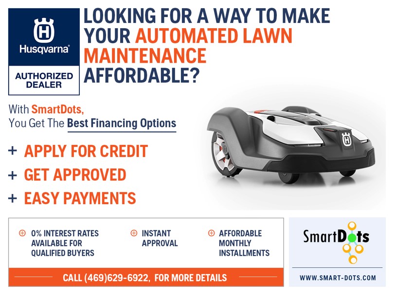 smartdots22's tweet photo. #SmartDots brings an automated #lawn solution at literally 0% interest rate.
Moreover, after the end of term, your lawn mowing is virtually #free with high-quality performance.
Call: (469)629-6922 for more details
Request a callback: https://t.co/bC2Sbp4ZIA
#HusqvarnaAutomower https://t.co/qVxmoJyfJw