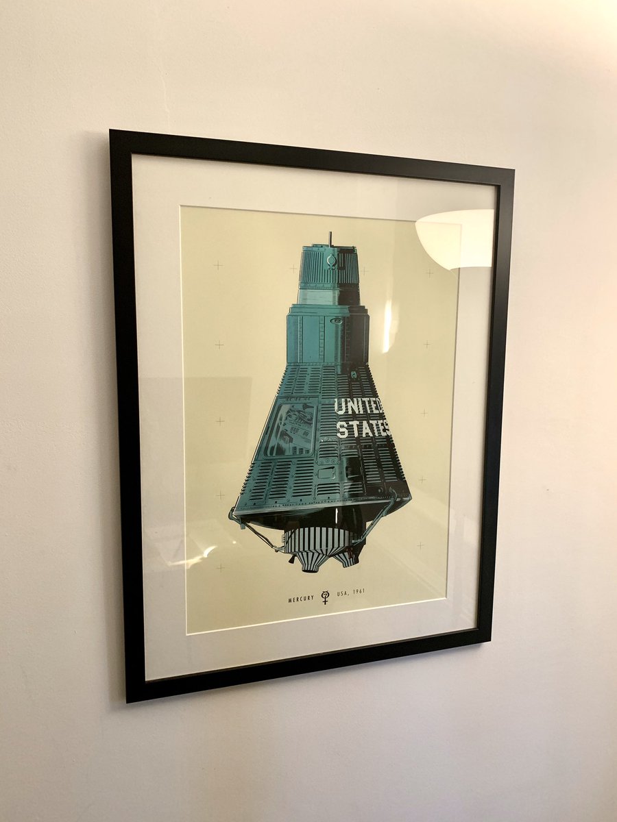 madefromdata's tweet image. Finally got this Mercury capsule print on the wall by @srsalme after buying it nearly 8 years ago. Amazing level of detail
