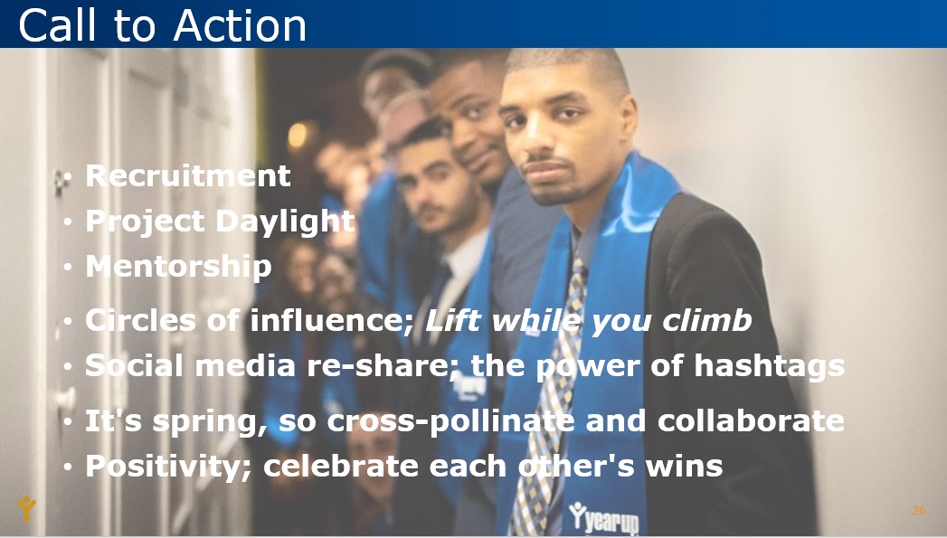 FLCollegeAccess's tweet photo. Ferrisa Connell, External Relations Manager, Year Up Tampa Bay, has joined today's webinar to share Year Up's call to action. @YearUpJax @YearUpTampaBay #FCAN https://t.co/m5ucy27bw5