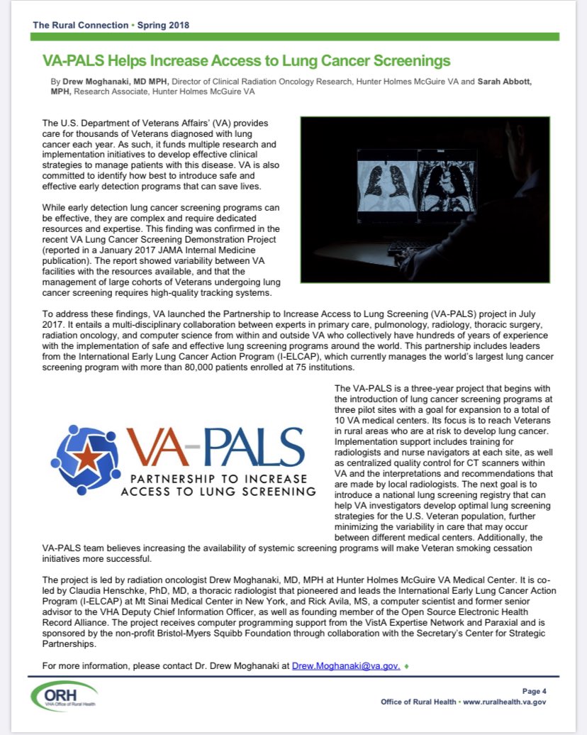 PALS_VA's tweet photo. The VA-PALS project is an Enterprise Wide Initiative that aims to increase access to lung cancer screening to save Veterans lives. #lcsm  https://t.co/jQDxcsBejv https://t.co/mwx0sohZT6