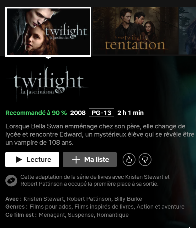 LA FASCINATION(merci netflix canada)