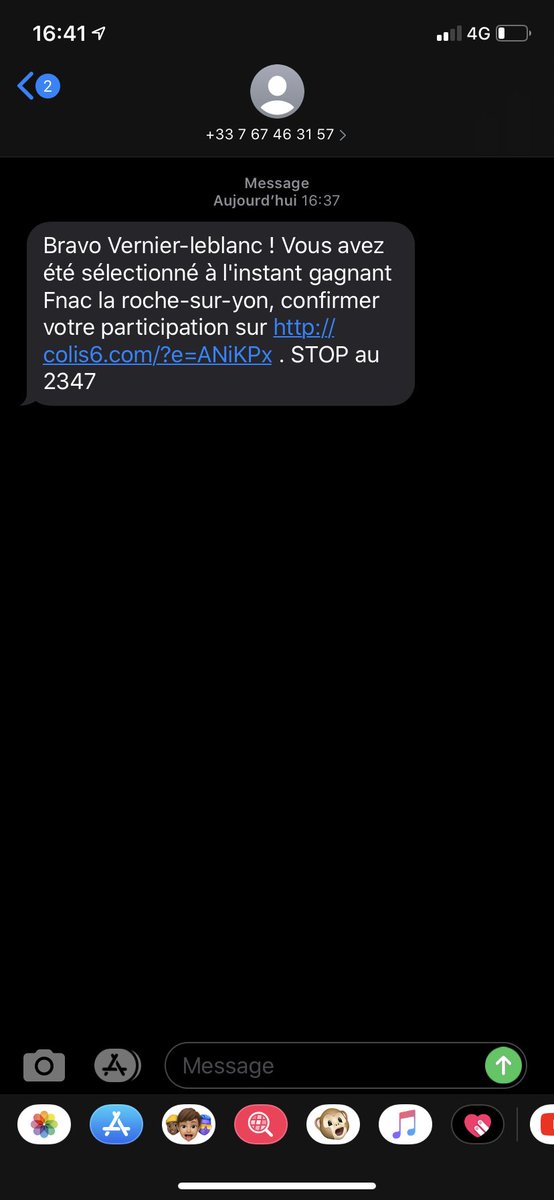 TitouVernier's tweet photo. @Fnac Bonjour je viens de recevoir ce sms, est-ce une arnaque ? Merci pour votre réponse https://t.co/54o5P0egyR