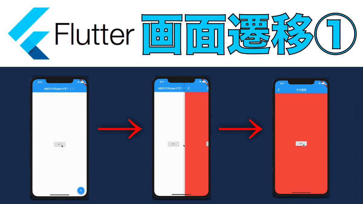 Kboy Flutter大学 さんのツイート Flutter大学更新 Flutter超入門 画面遷移する方法 Ios Androidアプリ開発 プログラミング Https T Co Jvjateo4vh