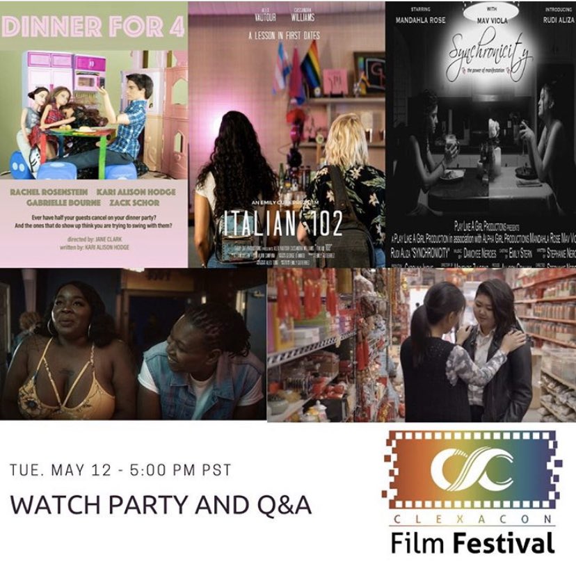 101Italian's tweet photo. Today’s the day! Join us for a watch party at 5pm PST, followed by a Q&amp;A with the director and stars of Italian 102. 
@ClexaCon @tellofilms https://t.co/XDdmAE4sX4