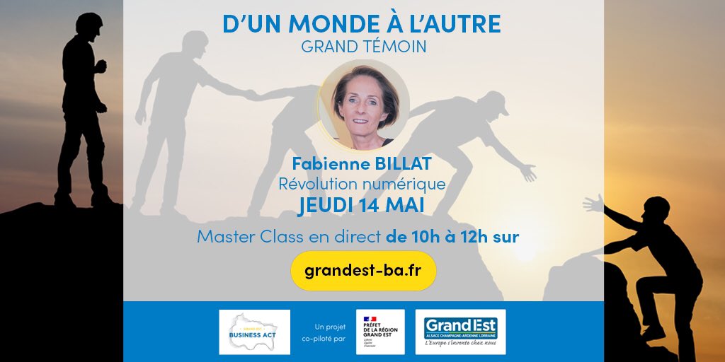 JeanROTTNER's tweet photo. La crise sanitaire va-t-elle accélérer le passage  d’un monde à l’autre ? @fadouce nous apportera son éclairage ce jeudi matin. 

Le numérique joue un rôle indéniable dans notre quotidien. Comment prendre le pouvoir sur les ruptures qui nous sont proposées 

#GrandEstBusinessAct https://t.co/ABSQXkz4PG