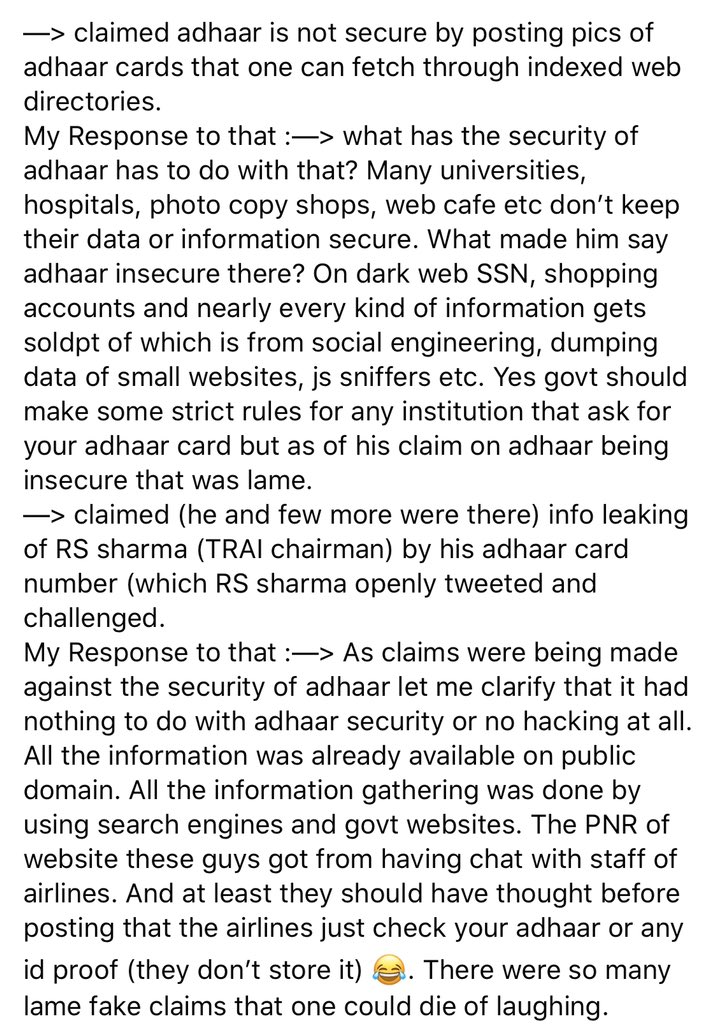And a brief history of that hackers’s work when it comes to exposing our govt app or websites issues as he keeps claiming. When he accepted his aadhaar hacking challenge all he did was fetching information from public domain.