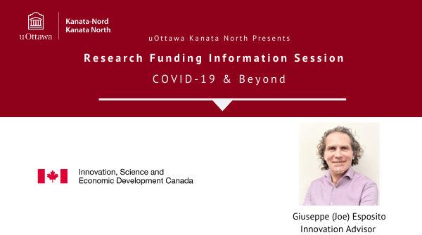 On Thursday, May 14th from 11:30 a.m.– 1:00 p.m. join us to hear from Joe Esposito, Innovation Advisor at Innovation, Science and Economic Development Canada on their COVID-19 funding opportunities. 
 
#InnovationCanada #COVID19 
 
Register here: bit.ly/2A0fKyC#uottaw…