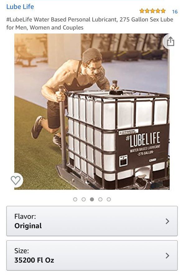 Hmu if you're tryna go skydiving with your 35200 oz crate of lube