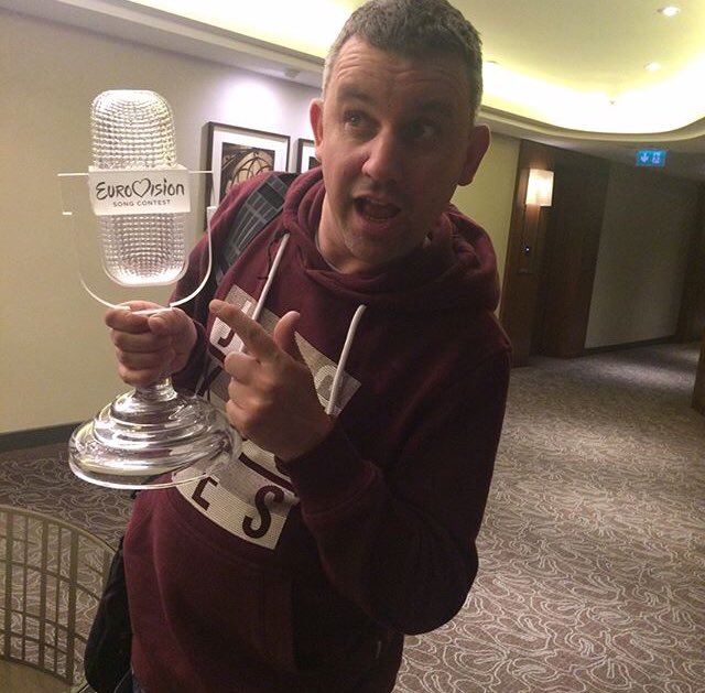 News just in...our Mr Noble from lunchtimes has the trophy and keeping it safe for next years #Eurovision