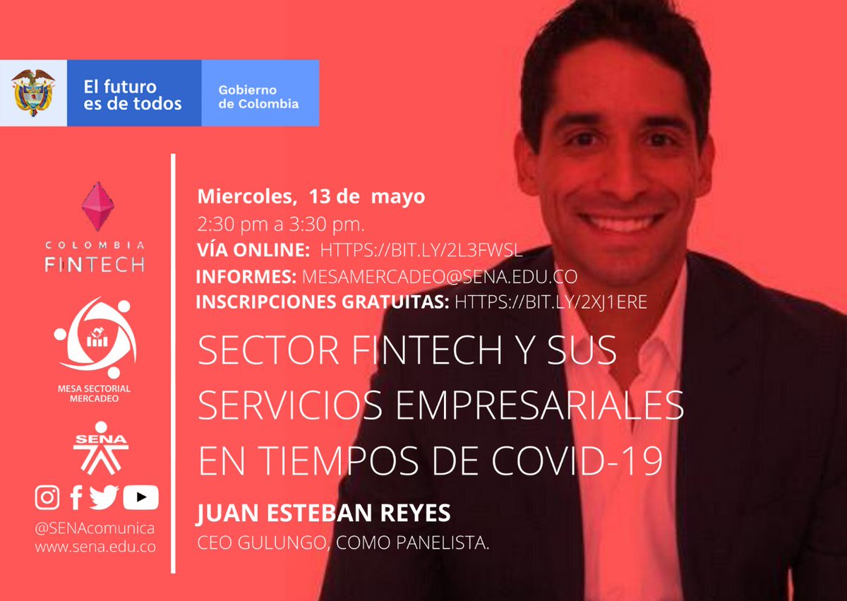 colombiafintech's tweet photo. En alianza con @SENAComunica llevaremos a cabo el conversatorio digital "Sector Fintech y sus servicios empresariales en tiempos de COVID-19". La cita es mañana, 13 de mayo 2:30 pm.

Inscripciones: https://t.co/8xQY4Wg9l8
Link de acceso: https://t.co/dSGVuftJAm

#FintechPower https://t.co/kbeiwpaD1K