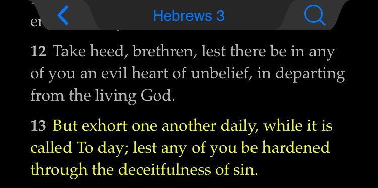 Why is this important? Because even though sin might not automatically make one fail at receiving the grace of God in salvation, it can get one there eventually. Don’t be deceived.One can be progressively led into being spiritually insensitive to God being hardened by sin.
