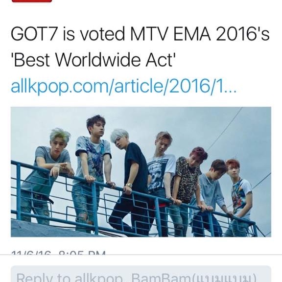 1st / only JYP group and 2nd kpop act after Big Bang who won an mtv Europe award for best worldwide act