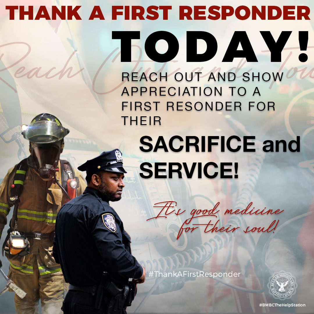 BeulahBaptist's tweet photo. Reach out and call or text a First Responder today. Touch them with your VOICE, a word of encouragement, prayer, and kind words. #ItsGoodfortheSoul #BMBCTheHelpStationcares #BMBCTheHelpStation #PastorJerryBlack #ReachOutTouchTuesday #ThankaFirstResponder  #BMBCVirtualChurch https://t.co/bM7CezYPke