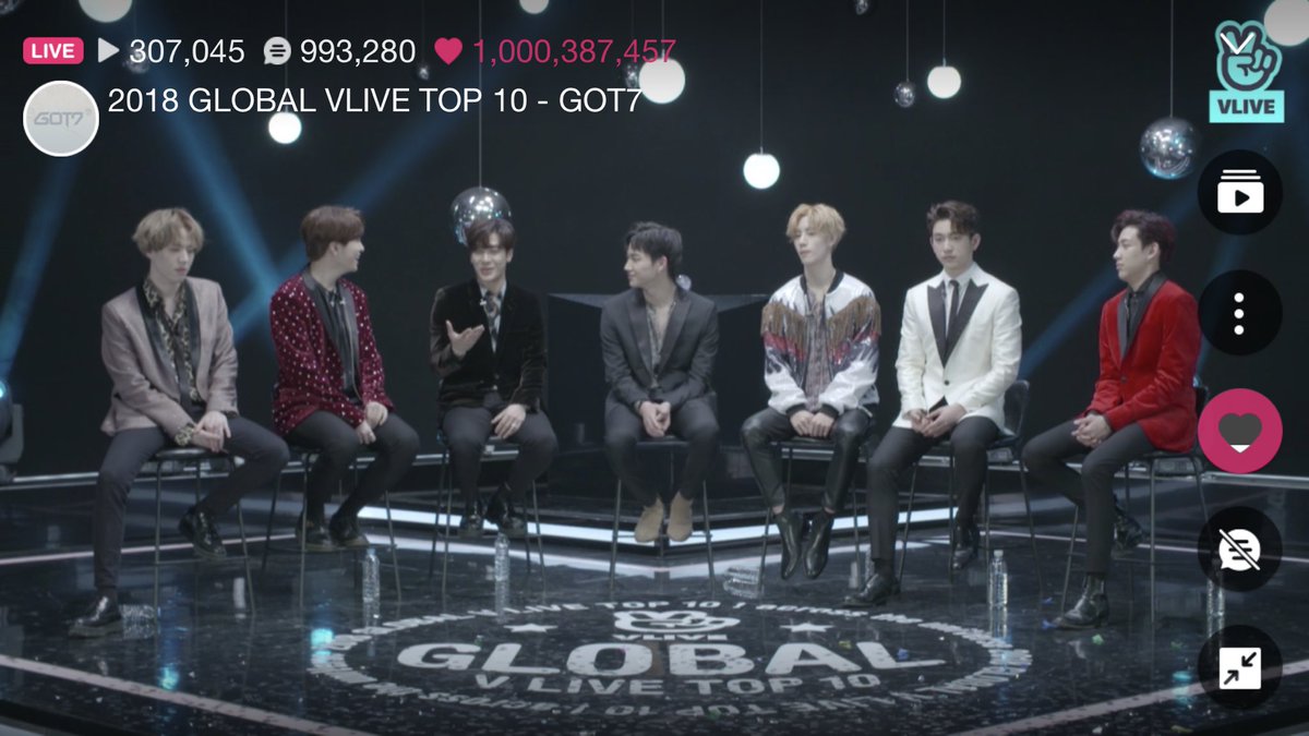 the first kpop group who surpassed 1 Billion hearts on vlive setting a record