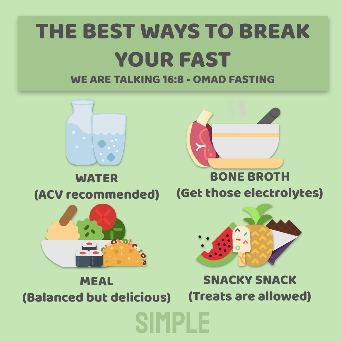 simpleappofcl's tweet photo. Eating is a foundation at the core of our existence, so enjoy it and find your balance.
This a suggestion. If you have something that'll level up everyone's intermittent fasting, share it in the comments!
#fastbreaker #simplefastingapp #intermittentfasting https://t.co/RsAsRZTymf