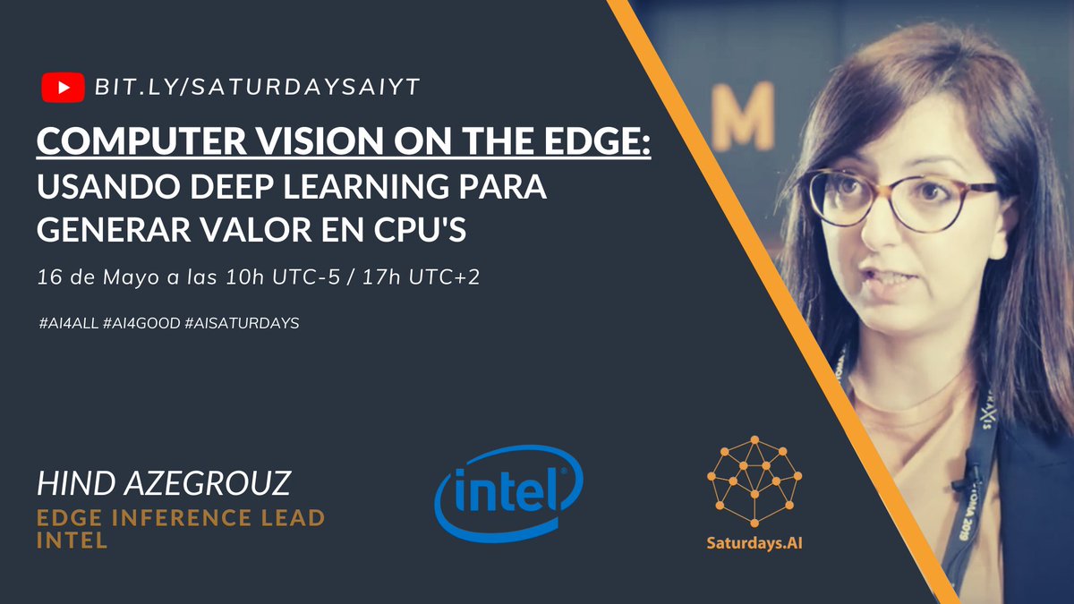 AISaturdays_ES's tweet photo. 📢⚠️ Este sábado 16/05 en #AISaturdays #Quito, @HindAzegrouz nos explica cómo usar #deeplearning en el internet de las cosas.

👉 Puedes disfrutar la charla en nuestro YT: https://t.co/wlaj6SnIWb
⏰ 10h UTC-5 (🇪🇨).
⏰ 17h UTC+2 (🇪🇸).

#Iot #ai4all #ai4good #edgeinference https://t.co/ZGDNKVIXT7