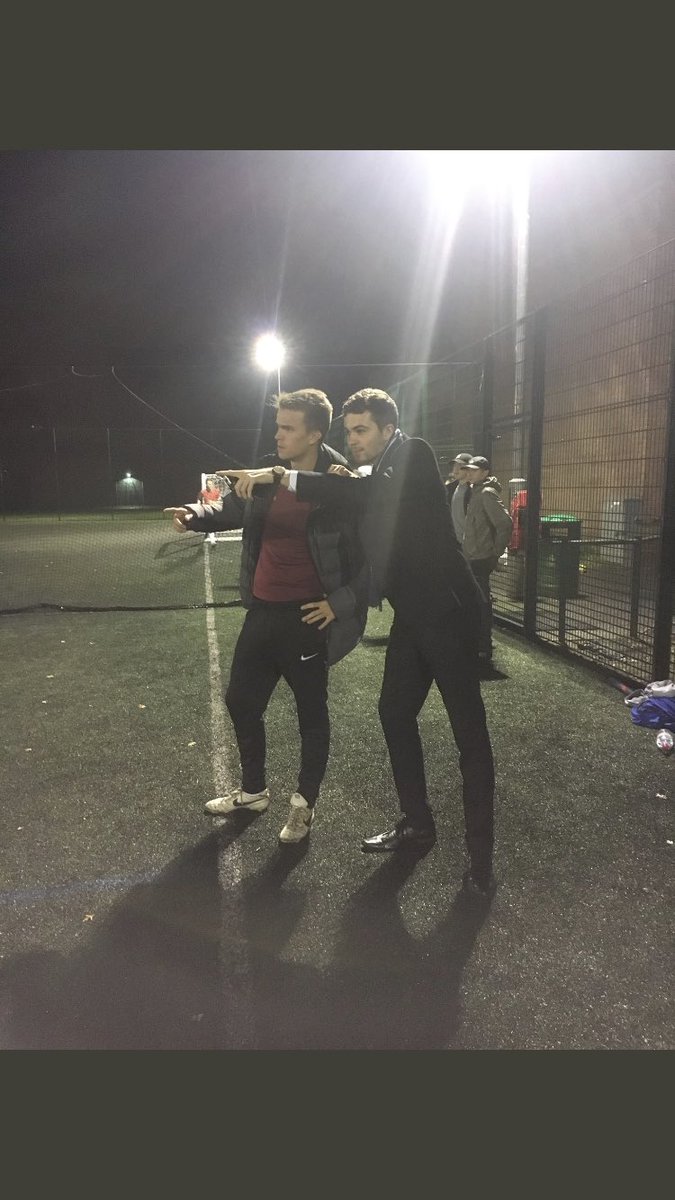 AJFCTransfers's tweet photo. Big game player. Owner Harry Sloman &amp; Adam Ashley having words on the sideline #COVIDFlashbacks #Mondaynights https://t.co/x2RFEbch3S