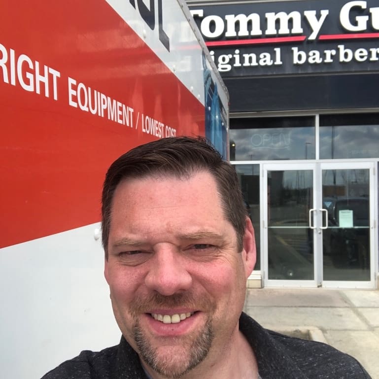 TommyGunsBarber's tweet photo. A big shout out to our Director of Ops Darcy &amp; his team who loaded up a U-Haul in #YLW and hit the open road to personally deliver all the masks, gloves, wipes, sanitization products and more to our Alberta Barbershops! We are ready for you and for all the DIY haircuts! https://t.co/0UFX8F0oTR