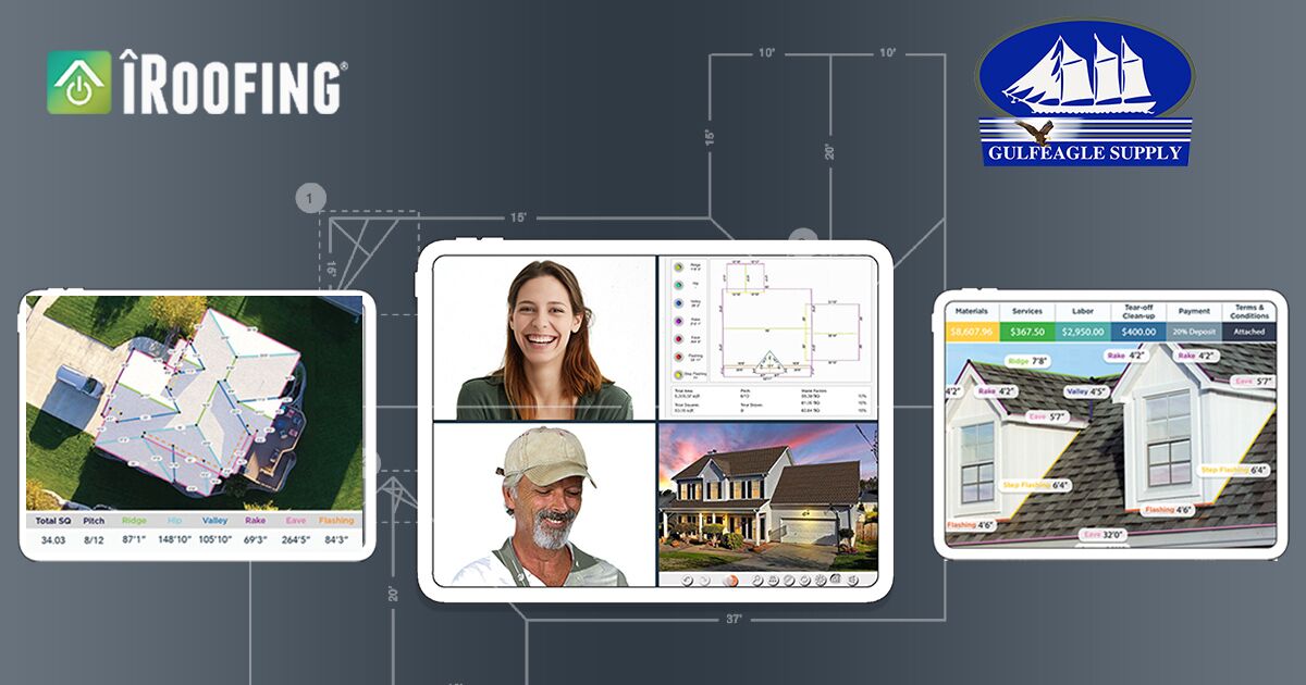 iRoofingApp's tweet image. It&apos;s time to embrace #roofingtechnology. By partnering with #GulfeagleSupply, we’re helping contractors become proficient with #DIYsoftware tools that make #sellingroofsremotely easy and affordable.
iroofing.org/gulfeagle-supp…