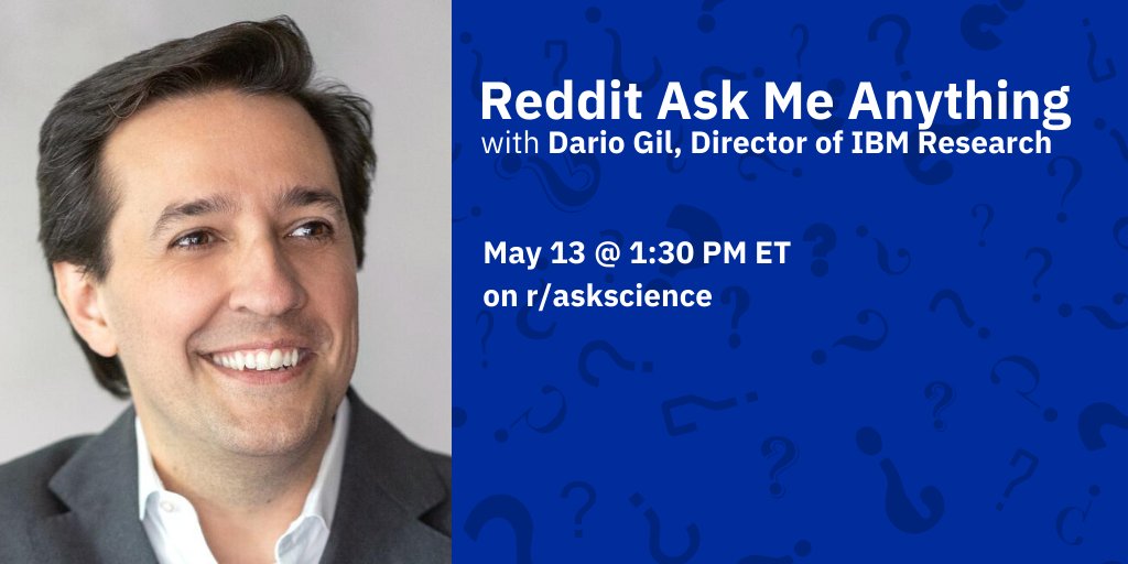 Curious about how #QuantumComputing will accelerate scientific discovery and help address our greatest challenges? 

Get your questions ready for Director of IBM Research <a href="/dariogila/">Dario Gil</a> to answer during his Reddit AMA tomorrow, May 13 at 1:30 PM ET on r/askscience 👩‍🔬👨‍💻