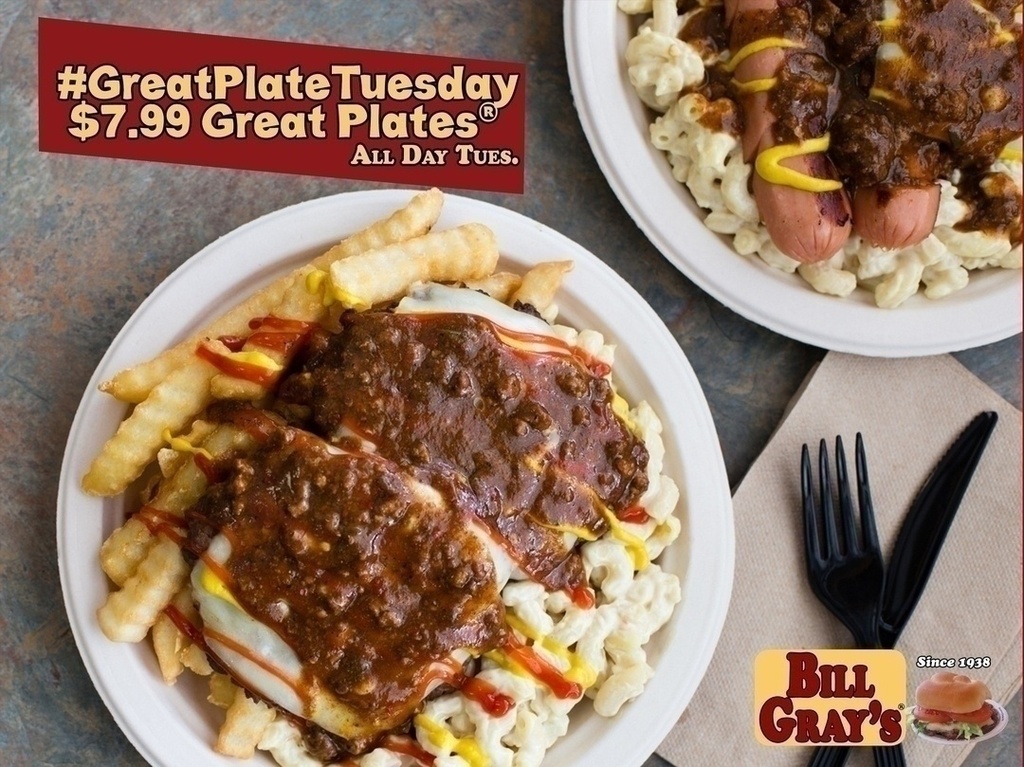BillGrays's tweet photo. Today is #GreatPlateTuesday - $7.99 GREAT PLATES® ALL DAY EVERY TUESDAY! #BillGrays #Specials #ROC #GreatPlate #ROCEats #EatLiveROC #ROCPlates https://t.co/HAwBUKSyQC https://t.co/v79lbJwcSe