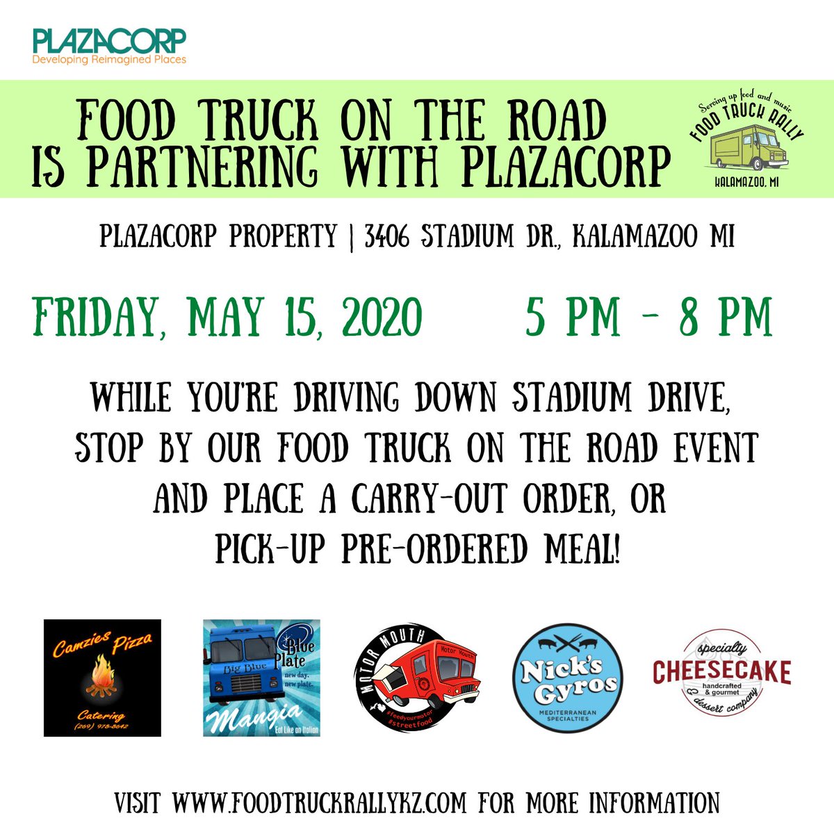 Missing your favorite street food? Want to support local? Look no further than Food Truck on the Road. This Friday May 15th, at 3406 Stadium Drive from 5-8. Pre-orders required. facebook.com/events/8872123…