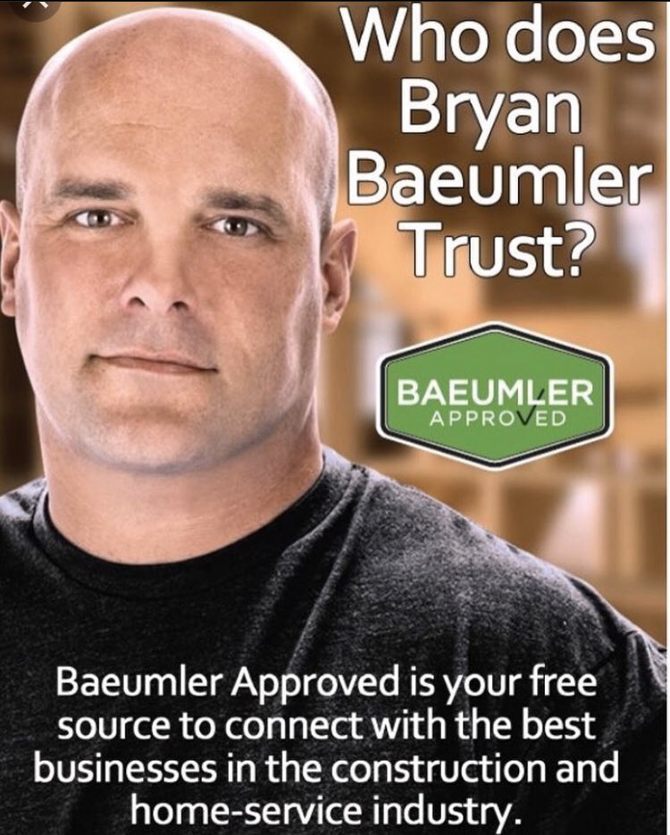 Nextlevelinsul1's tweet photo. Who does Bryan trust?  Next Level Insulators!! We are proud to have been accepted as a member of Baeumler Approved resulting from our record of quality, integrity and trust we have established with our customers. #sprayfoam #NL #baeumlerapproved @b_approved @bryanbaeumler https://t.co/1WMjz842Ao