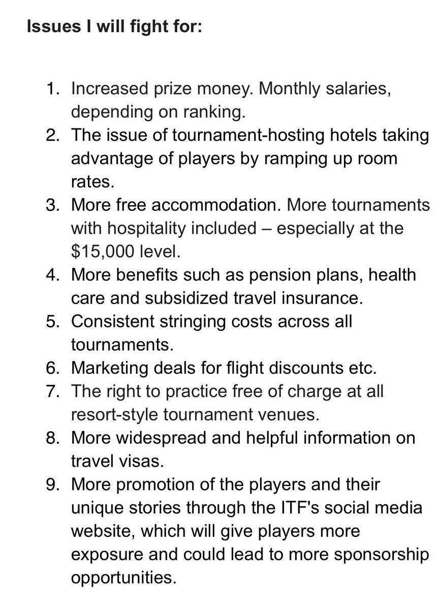 I am a candidate for the ITF Women’s Player Panel. I am eager to make many changes on tour! I would really appreciate everyone’s vote and support! 🤍🎾 #ITF #Tennis <a href="/ITFprocircuit/">ITF Pro Circuit</a>