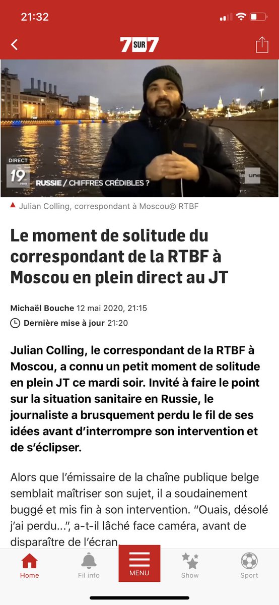 FlooFrans's tweet photo. Pendant c’temps-là, l’info malaise se fout d’la balle d’1confrère qui n’a pas su gérer le trac de son 1er direct au JT, 1h20 seulement après. Sans s’poser de question. Si ça c’est pas beau, le fair-play dans la profession... #chournalisme #journalismedefeuillesdechou https://t.co/KGMNs00viR