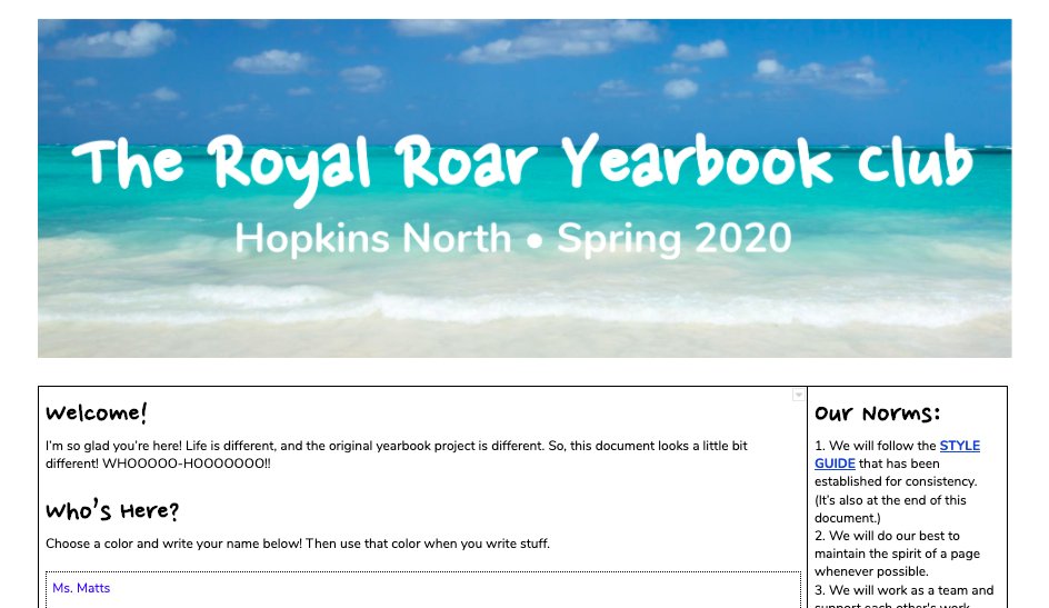 cmattsteacher's tweet photo. Our yearbook is being finished this spring by a dedicated group of yearbook staffers. Books will be here in the fall—we missed our original deadline due to Distance Learning. You can still order at https://t.co/vdmgToLv3w —$35 a book. What a year to be documenting! #NJHPride https://t.co/r1HACoIGzg