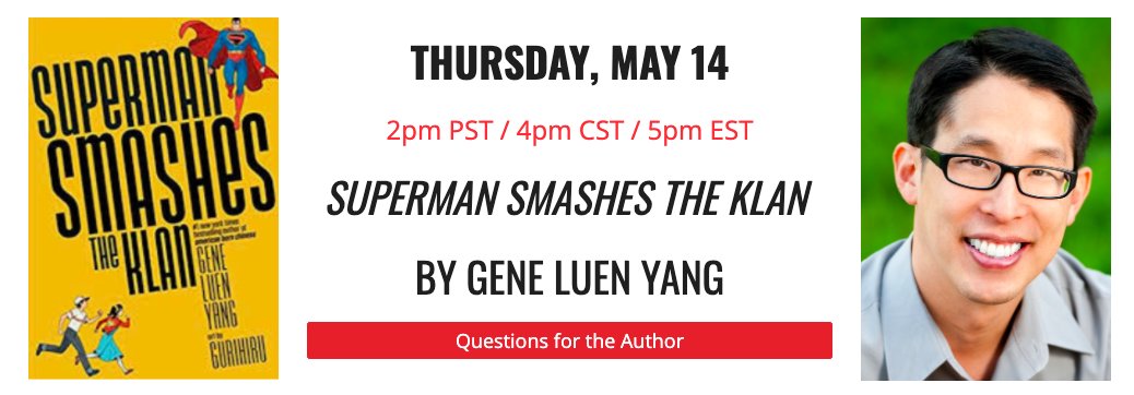 NationalBookCl1's tweet photo. We're getting closer to Thursday and hearing from @geneluenyang!  There's still time to join us.  Sign up from the website: https://t.co/mzd1hTN8uw #nationalbookclubforkids https://t.co/Ni5VGhcGIe
