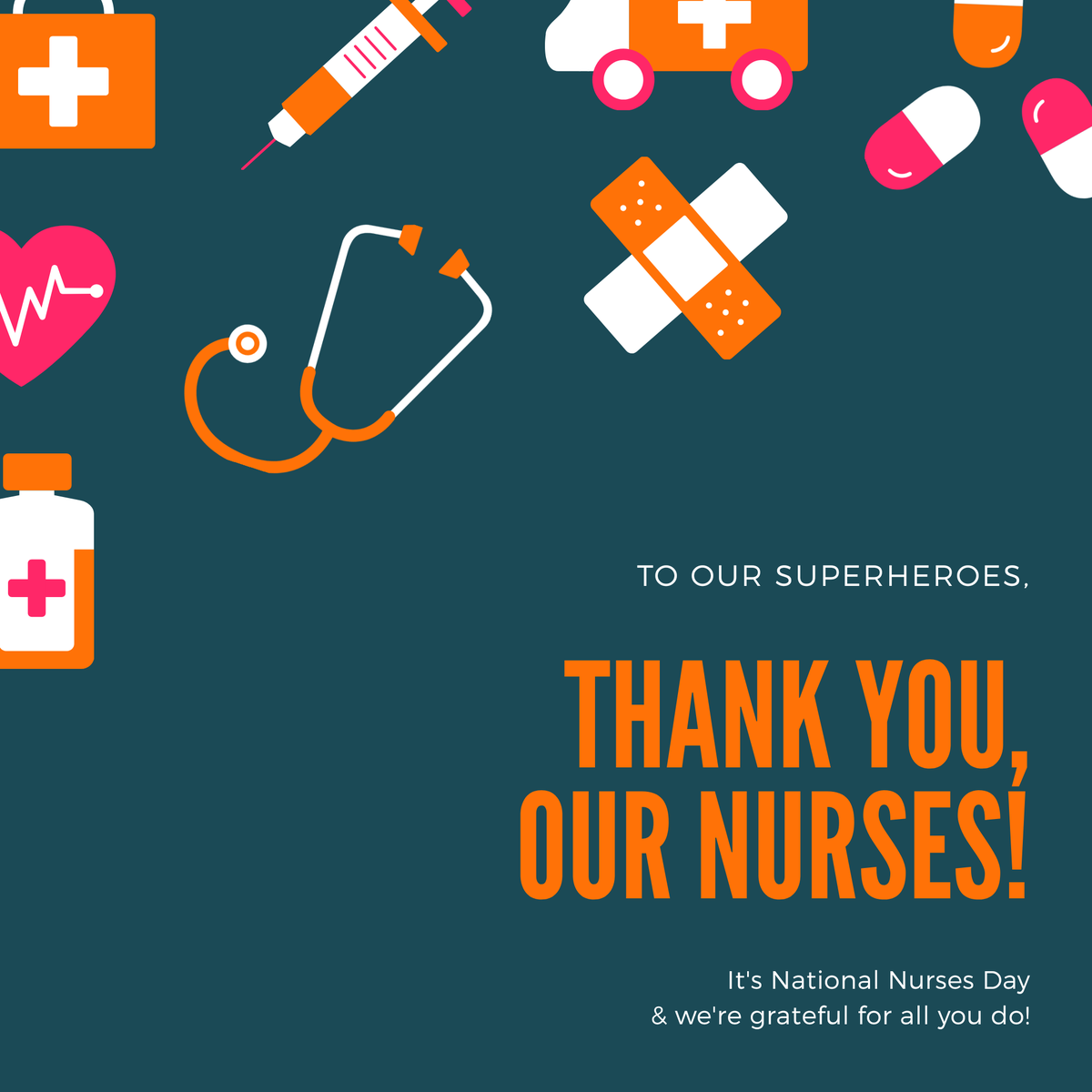 For the heroic efforts of nurses, everywhere - we thank you for all you do ❤😷 Support and stand with nurses' and stay home! 
#NationalNursesDay #CHD #COVID19Canada #StayHome