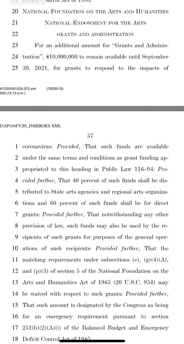 $10,000,000 for the National Endowment for the Arts$10,000,000 for the National Endowment for the HumanitiesEvery. Damned. Time.