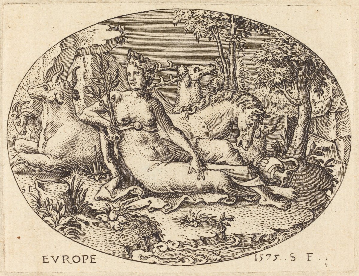 ngadc's tweet photo. Delaune’s series includes Africa, Asia, America, and Europe, all represented by similar sexualized female figures. These early models would become standard imagery for picturing the world in the centuries to come. https://t.co/Zc7Ehxlm6C
