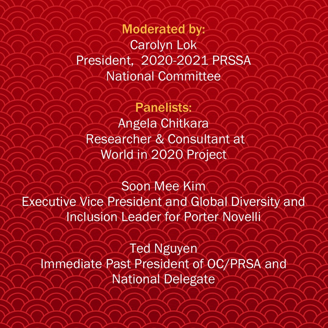 prssaofficial's tweet photo. Celebrate #AAPIHM and register for the @PRSADiversity "Why Words Matter" panel! Hear from leading Asian American professionals on how they're navigating the effects of COVID-19 within the AAPI community. #PRDiversity @soonmeekim https://t.co/IvrUYZEoc6 https://t.co/CWinCX90If