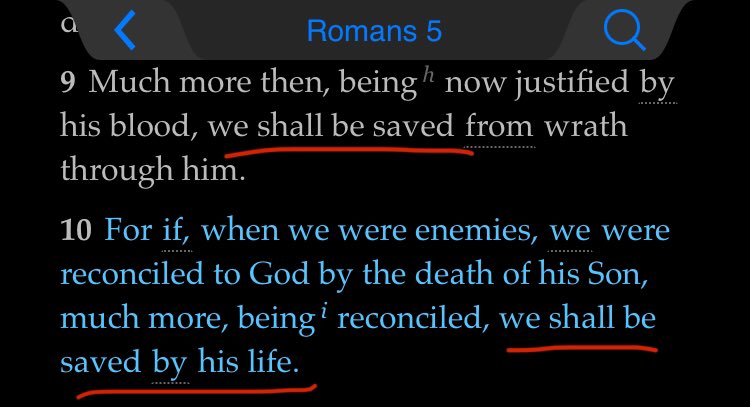 And so there are ramifications in which the Bible says:“Ye are saved” - it begun & you’re in it (our faith)But there are also ramifications in which it says:“We shall be saved” - it will be consummated in you when Jesus comes (our hope).