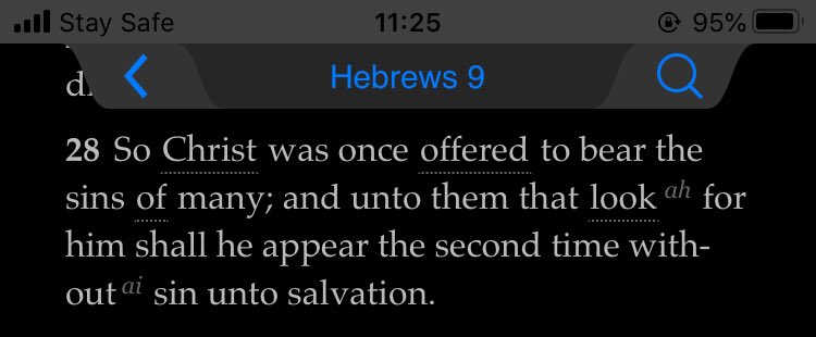 And so there are ramifications in which the Bible says:“Ye are saved” - it begun & you’re in it (our faith)But there are also ramifications in which it says:“We shall be saved” - it will be consummated in you when Jesus comes (our hope).
