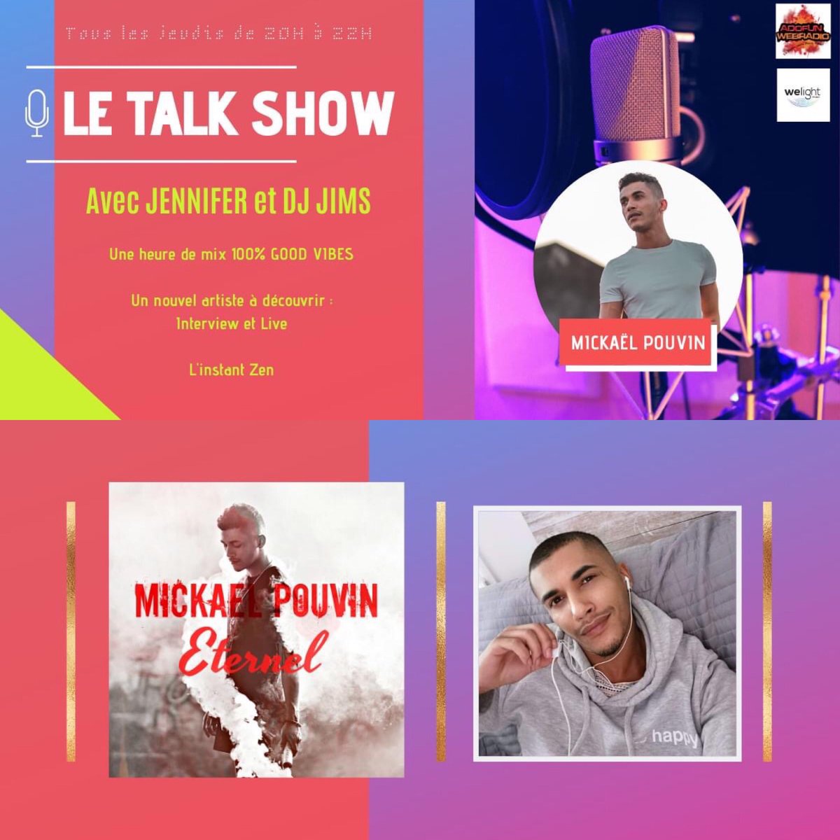 VybzFMOfficiel's tweet photo. Le talk-show la rediff 22h minuit sur @AdoFunOfficiel animé par Jennifer et dj Jims et avec @mickaelpouvin en invité #Deconfinementjour1 #PrenezSoinDeVous #letalkshow rendez-vous sur les applications gratuites et sur le https://t.co/PdsgyM3W76 et sur le https://t.co/jgH6C5lUVK https://t.co/eQXHfXJ1j5